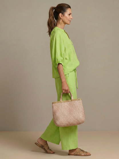 Natalia | Haut Blouson à Zip et Pantalon Large