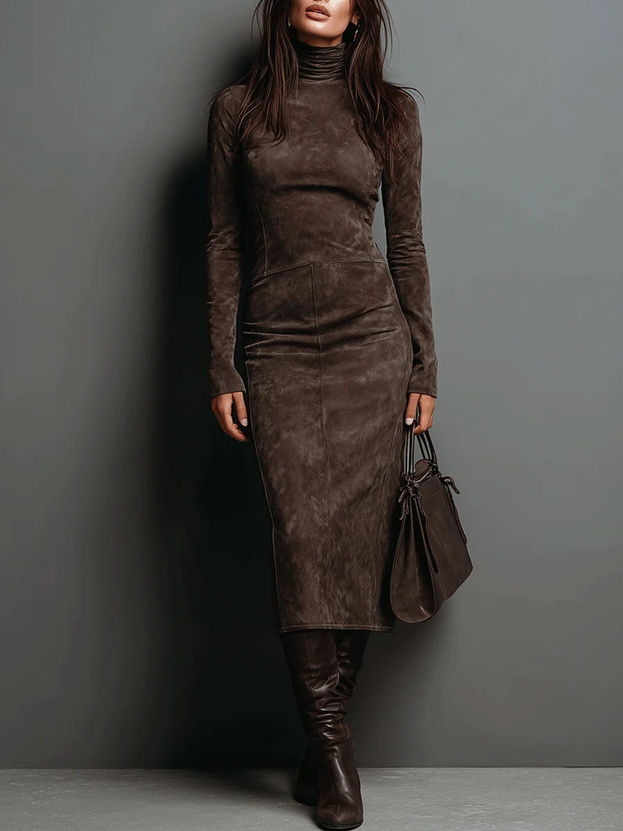 Mildred™ Robe Maxi en Suède Élégante