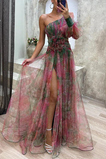 Grace | Robe Maxi Plissée Florale d'Évasion Estivale