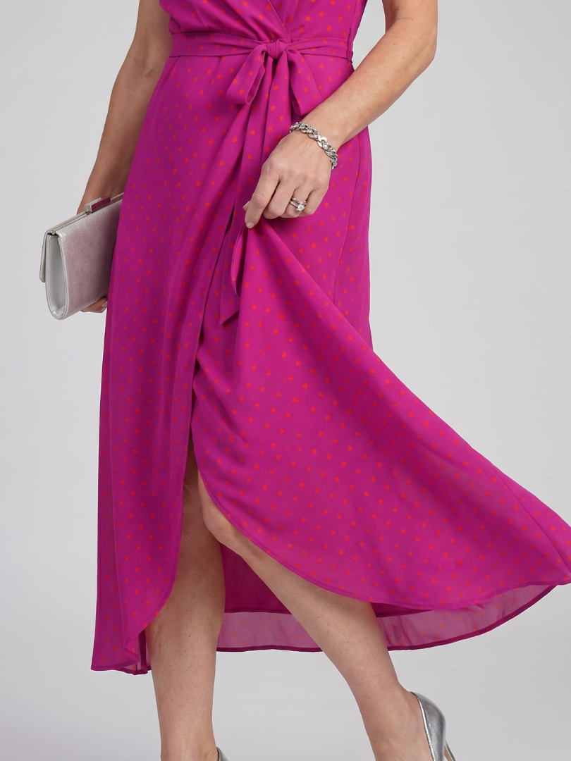 Priya | Floral Short Sleeve Wrap Midi Dress