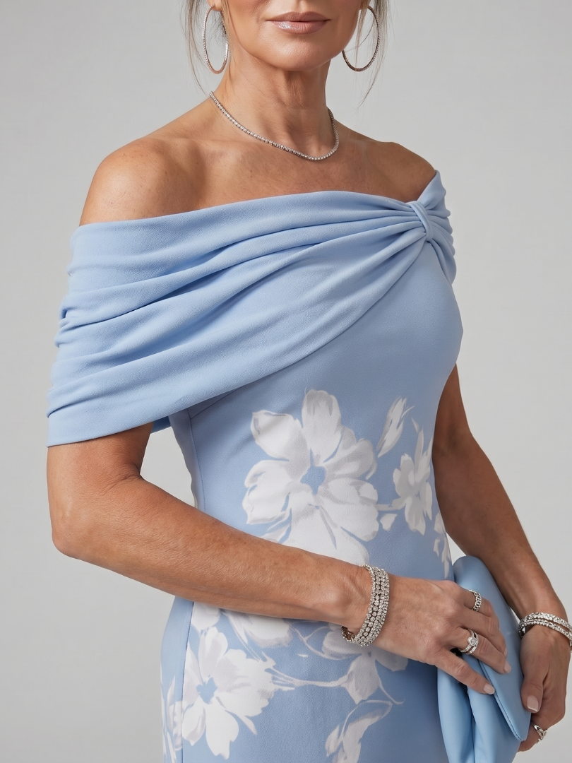 Cosma | Draped Off-Shoulder Midi Dress