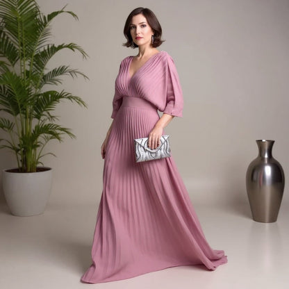 Greta | Flow Pleated Maxi Dress – Where Ease Meets Elegance
