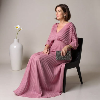 Greta | Flow Pleated Maxi Dress – Where Ease Meets Elegance