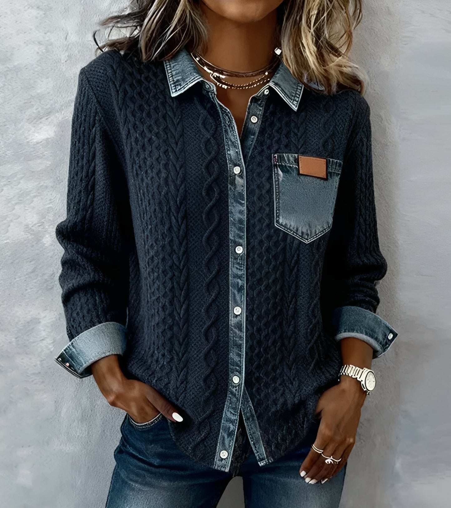 Juliane | Knitted Denim Sweater
