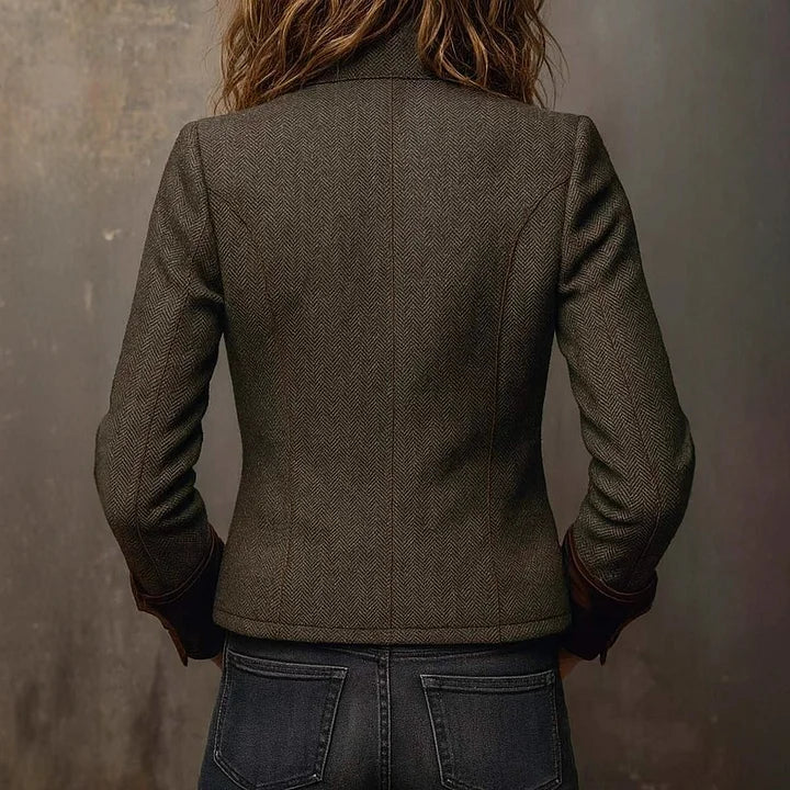 Caroline | Classic Tailored Jacket with Velvet Details