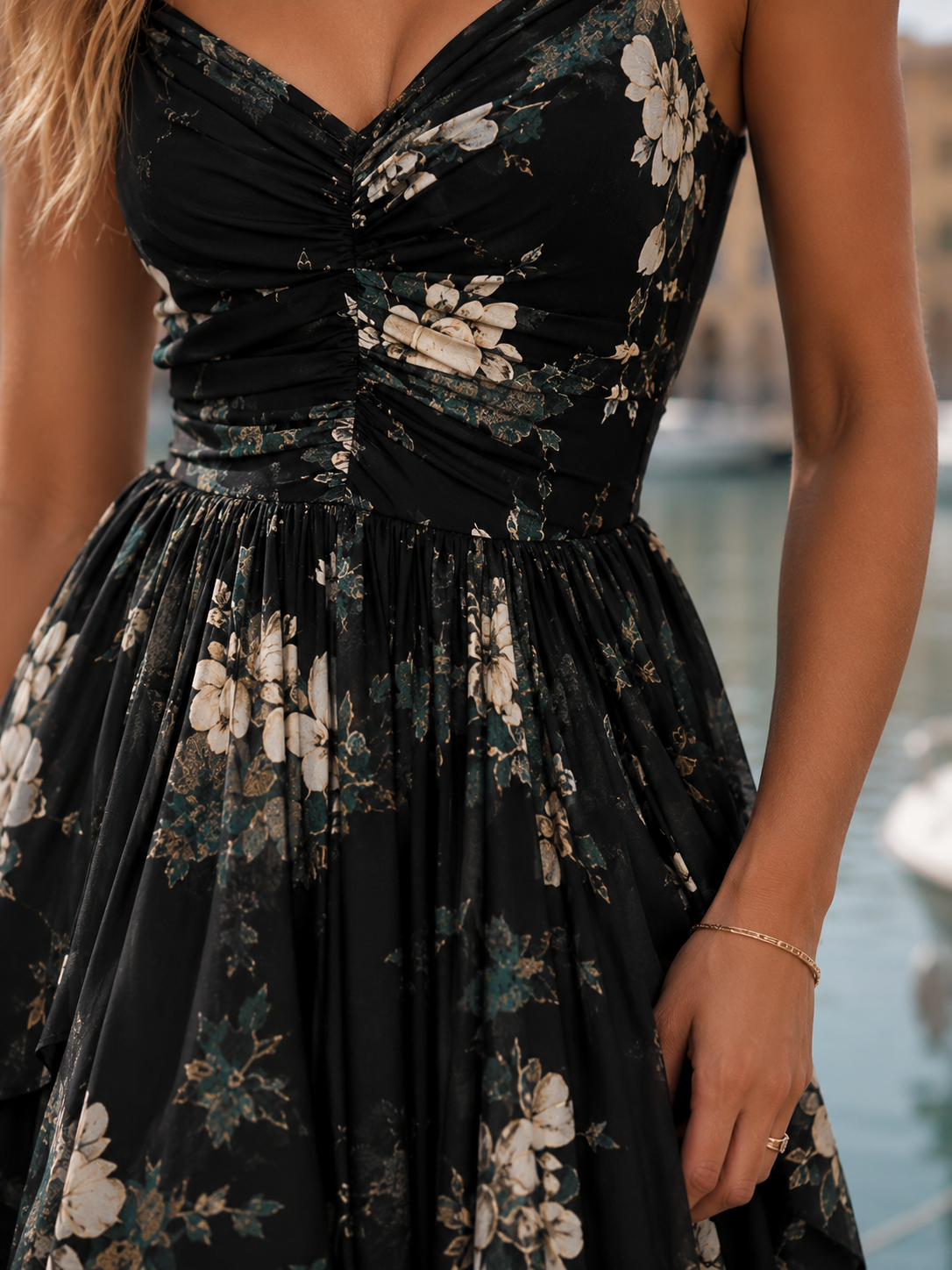 Calantha – Robe Maxi Asymétrique Florale Livorno