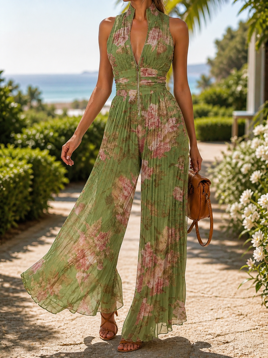 Rhosyn – Combinaison Large en Chiffon Floral
