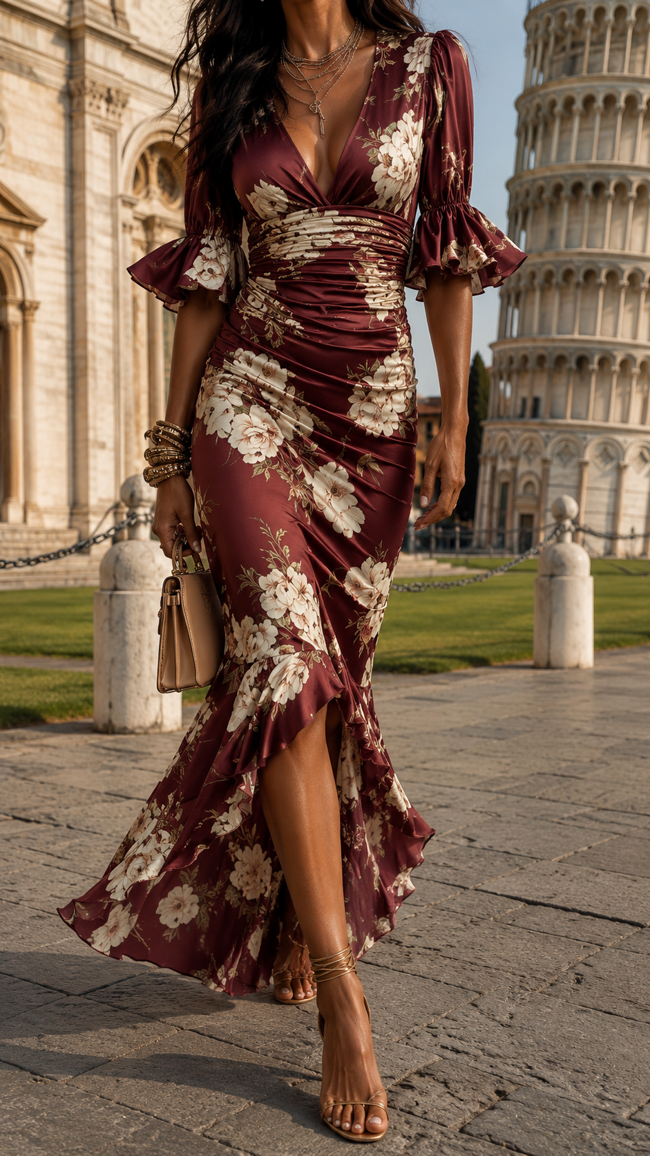 Bellis – Robe Maxi Imprimée Florale Élégante de Pisa
