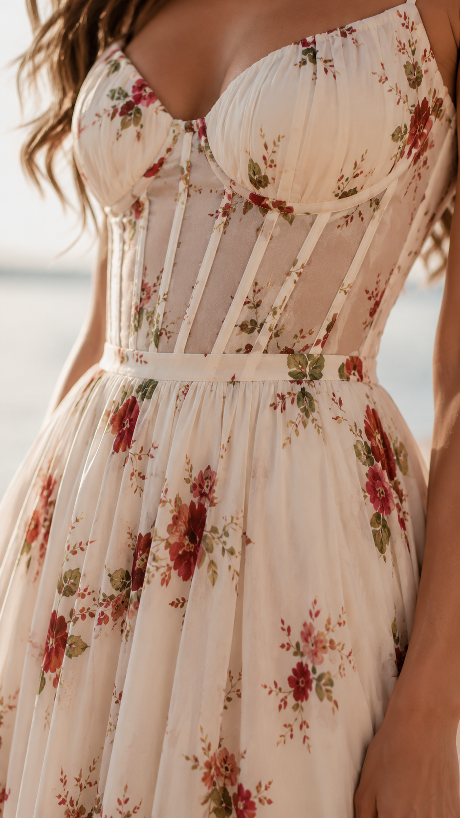 Queniva – Robe Maxi Florale Romantique de Barcelone