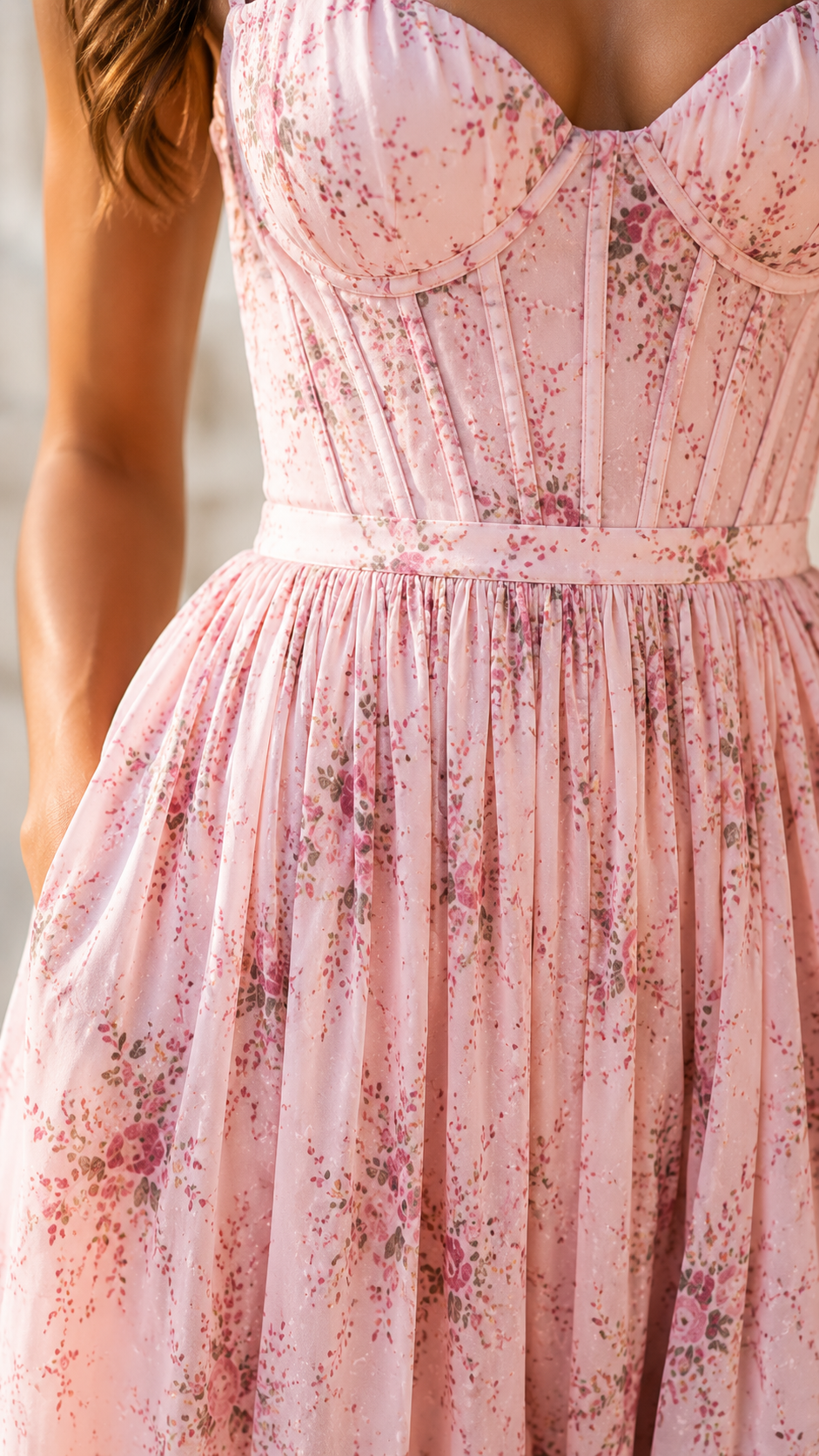 Queniva – Robe Maxi Florale Romantique de Barcelone