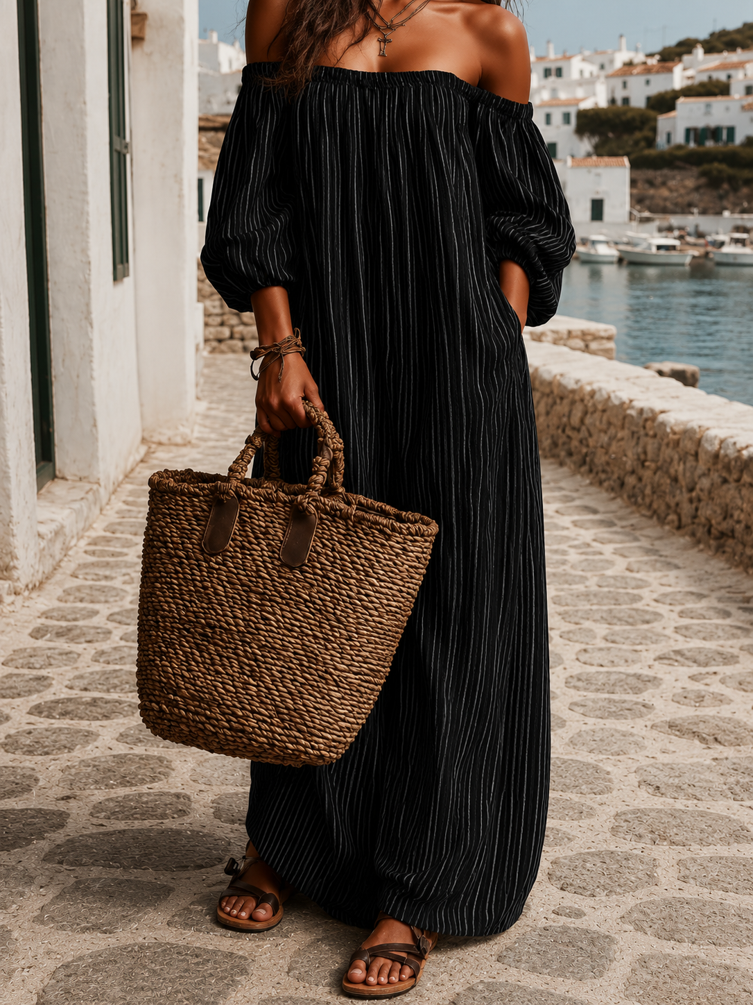 Kallista – Robe Maxi Fluide Pregonda Méditerranéenne