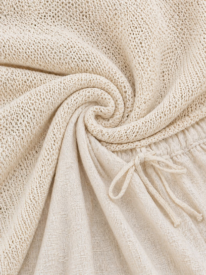 Zafira – Ensemble Haut en Tricot Moderne de Minorque et Pantalon Large