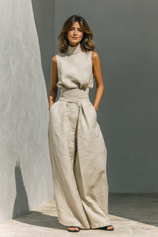 Maria | Ensemble minimaliste en coton et lin