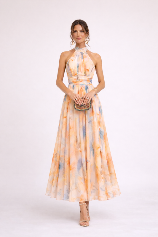 INGRID – ROBE AVEC COL HALTER
