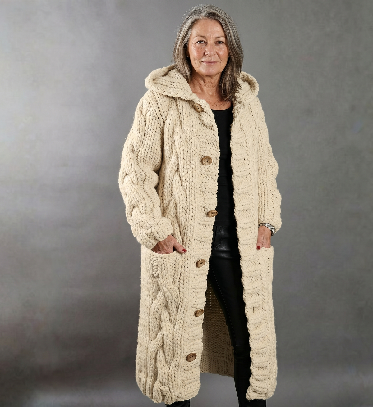 KARINA - MANTEAU ÉLÉGANT ET COSY AVEC COUVERTURE DU VENTRE