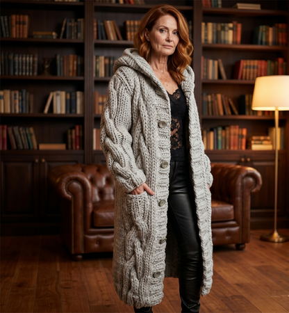 KARINA - MANTEAU ÉLÉGANT ET COSY AVEC COUVERTURE DU VENTRE
