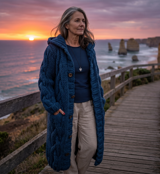 KARINA - MANTEAU ÉLÉGANT ET COSY AVEC COUVERTURE DU VENTRE