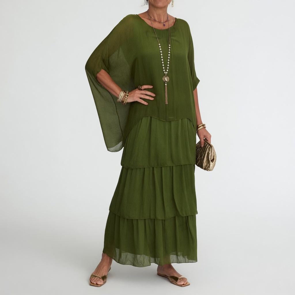 Charlotte™ — Flowing Maxi Dress with Bohemian Ruffles
