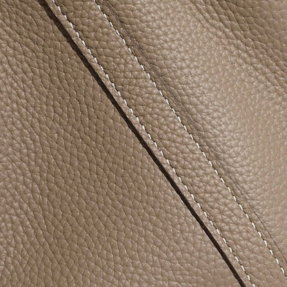 Women's Genuine Leather Silver Buckle Basket Bag