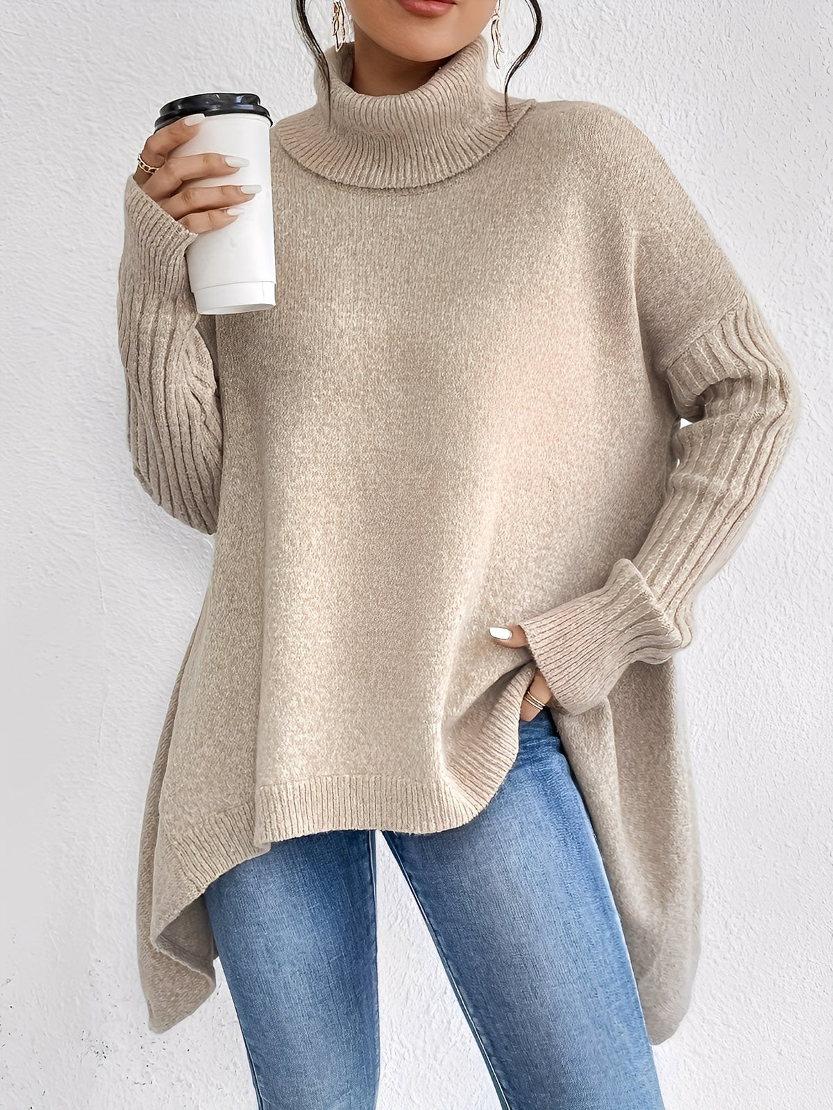 Elowen | Oversized Knit Turtleneck Sweater
