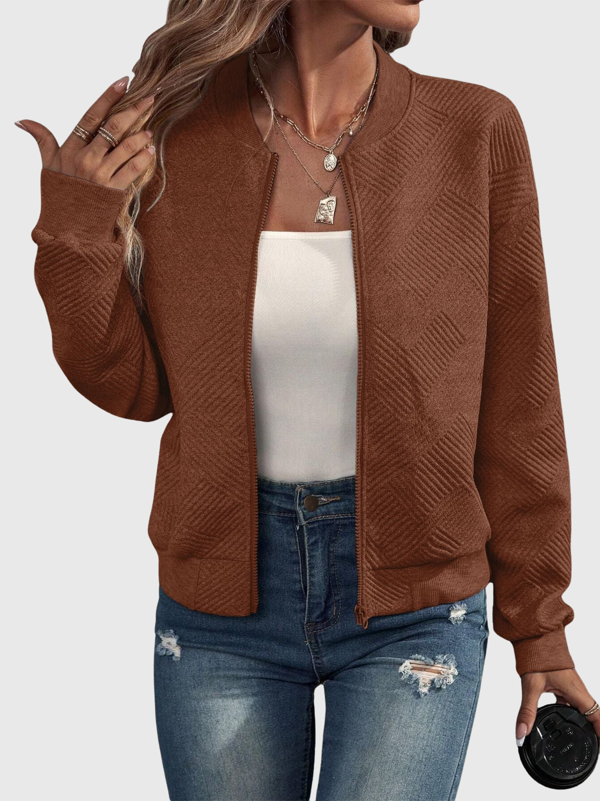 Laurie | Textured Zip Jacket