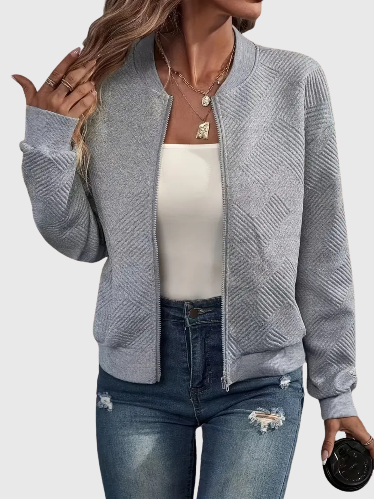 Laurie | Textured Zip Jacket