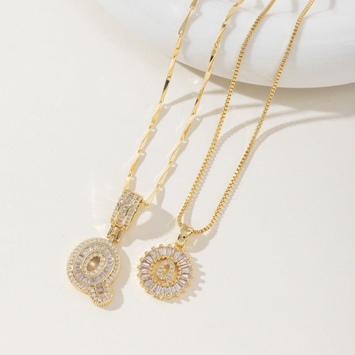 AISHA™ - Elegant 2-Pack Initial Letter Pendant Necklaces