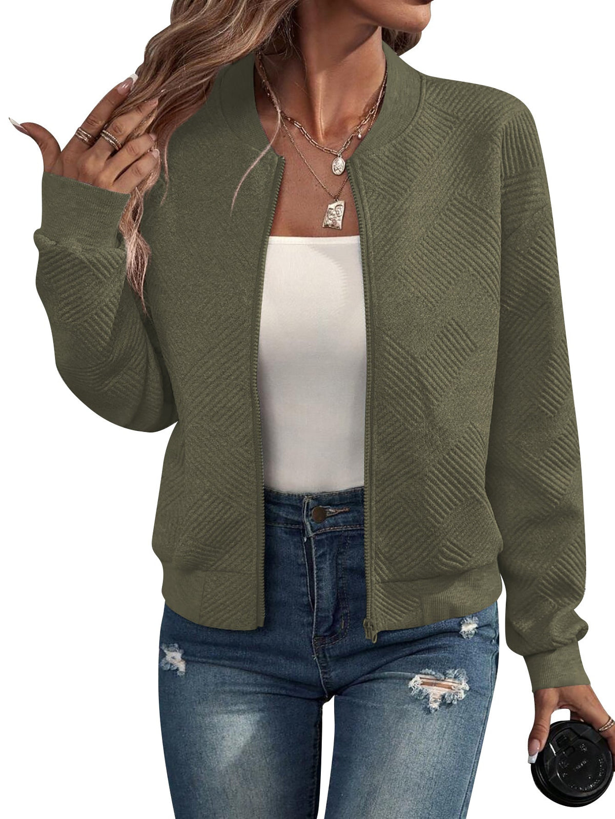 Althea™ | Structured Zip-Up Bomber Jacket
