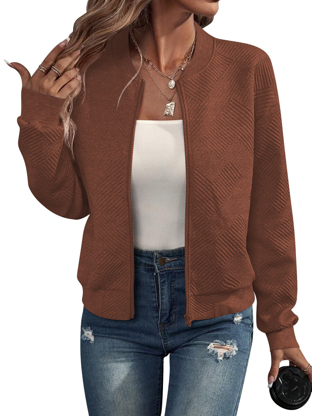 Althea™ | Structured Zip-Up Bomber Jacket