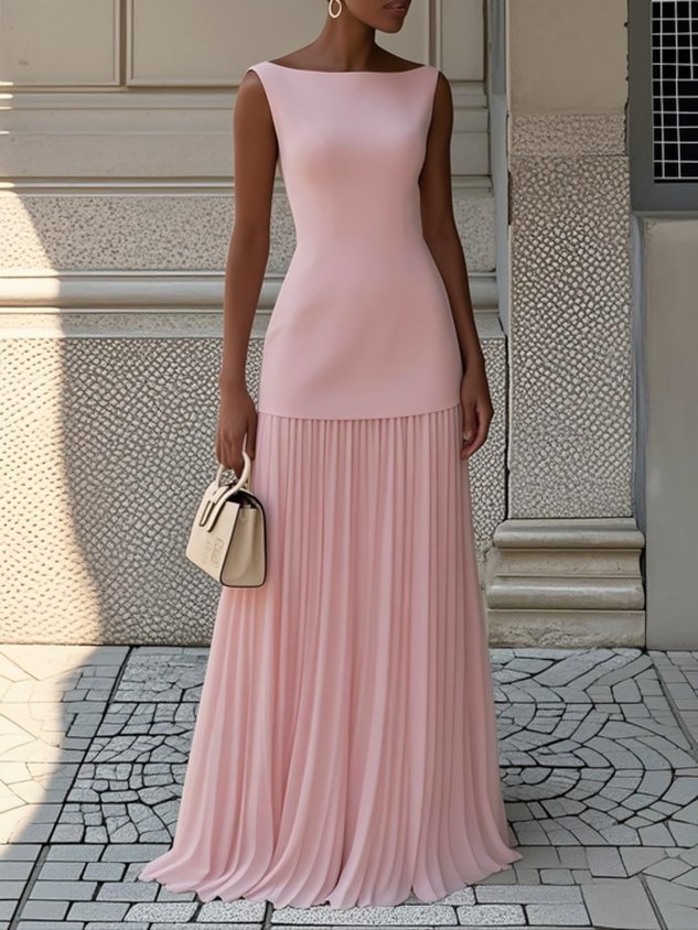 Serena | Robe Maxi Plissée