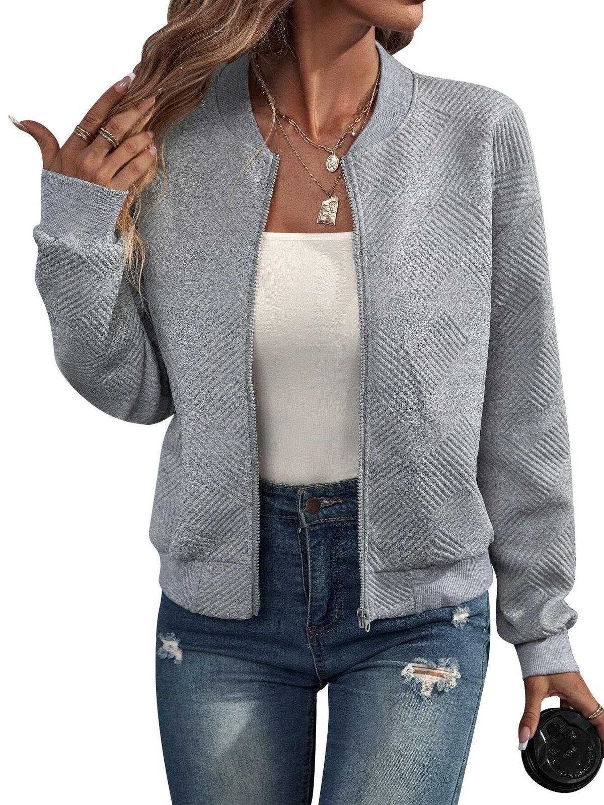 Althea™ | Structured Zip-Up Bomber Jacket