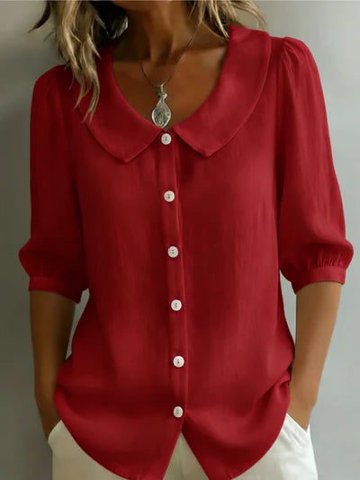 Winona™ | Minimalist Button Collar Top