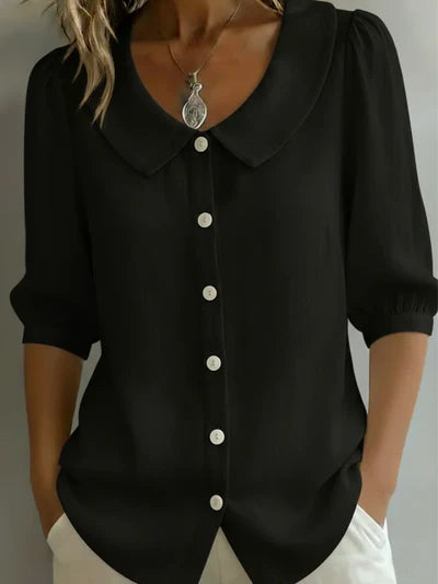 Winona™ | Minimalist Button Collar Top