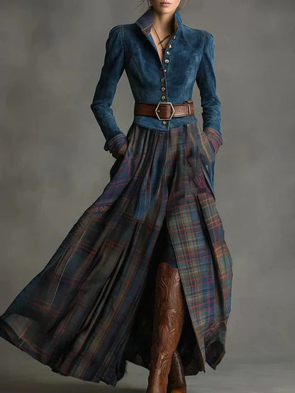 Adelaide | Elegant Plaid Maxi Dress