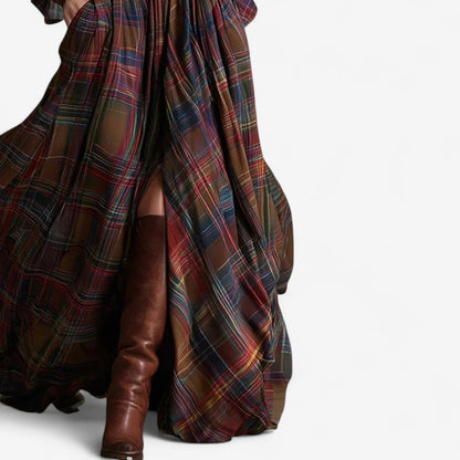 Hayden Barbara | Timeless Checkered Maxi Dress