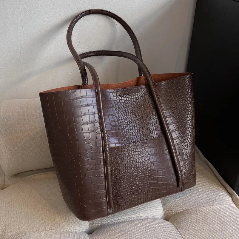 Betina | Croc Leather Shoulder Bag