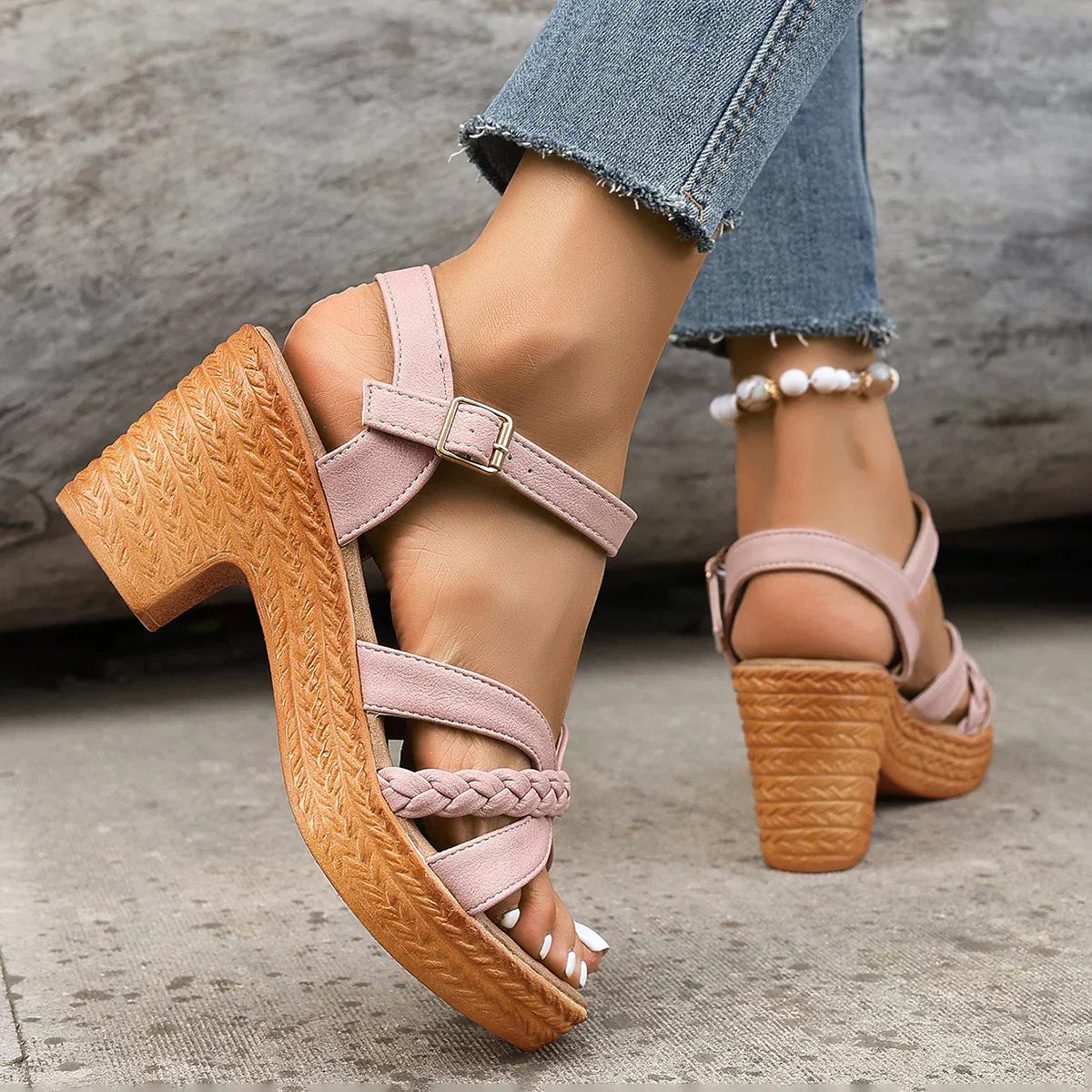 Gianna™ Sandales Classiques à Talon Moyen