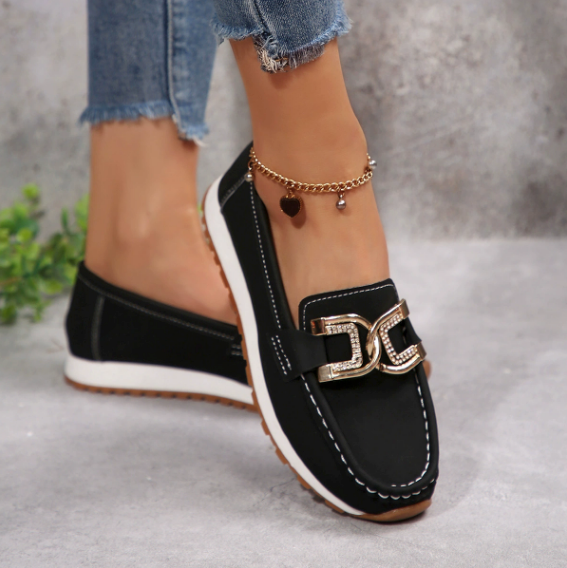 Emma - Mocassins Chic avec Boucle en Diamant
