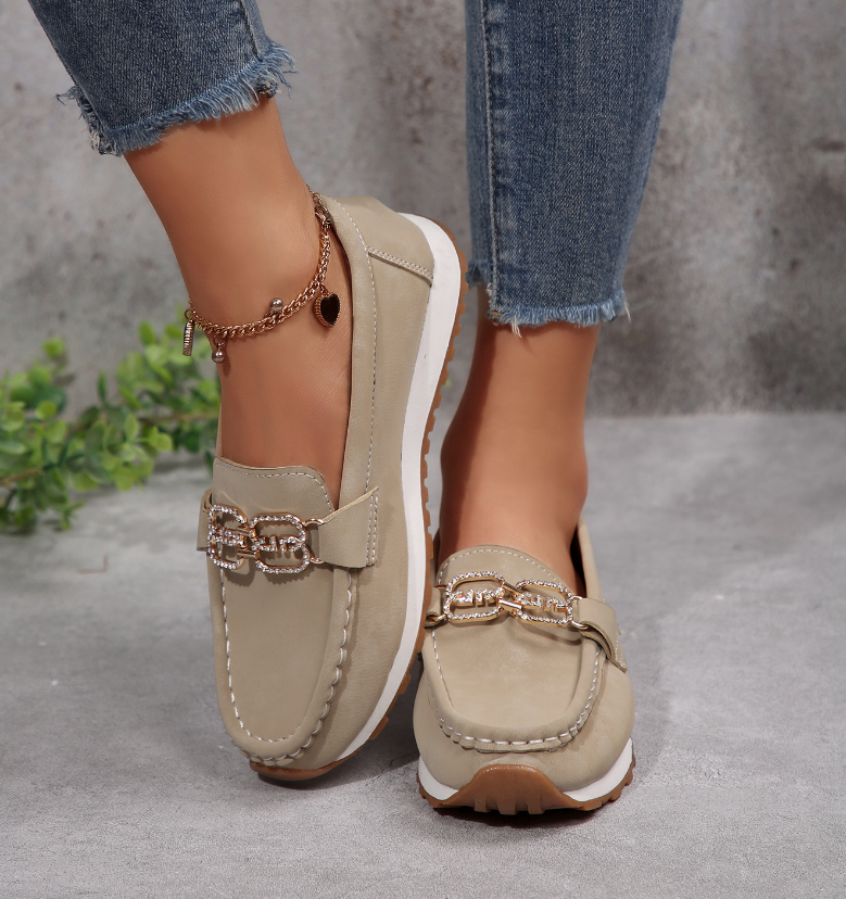 Emma - Mocassins Chic avec Boucle en Diamant