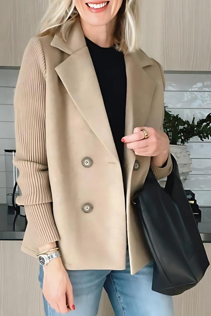 Selvyn™ | Elegant Knit-Sleeve Jacket