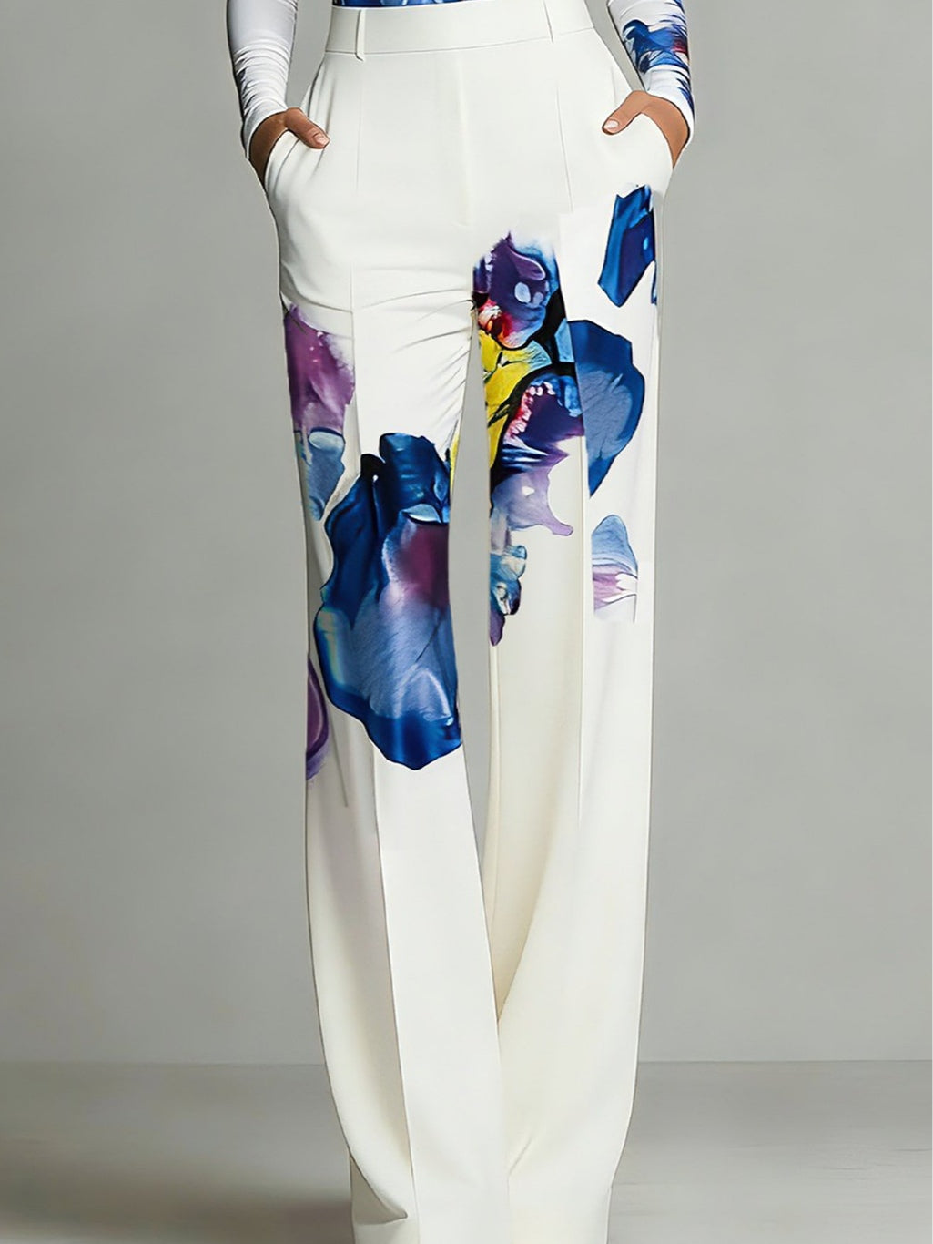 Ensemble Haut et Pantalon à Col Ronde en Coloris Sienna