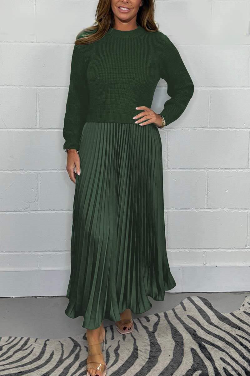 Claudia - Maxi dress with sweater and pleated skirt