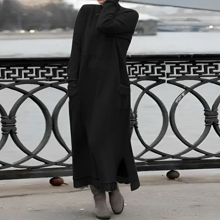 Mara Knitted Maxi Dress – Cozy Long Sleeve Oversized Winter Dress