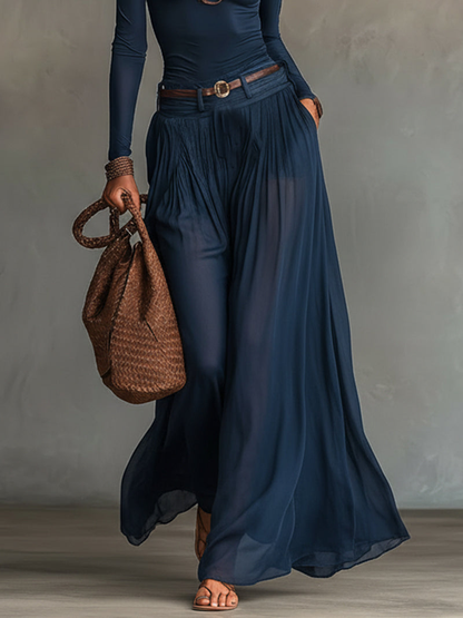 Lore | Ensemble Top Asymétrique Et Jupe Marine