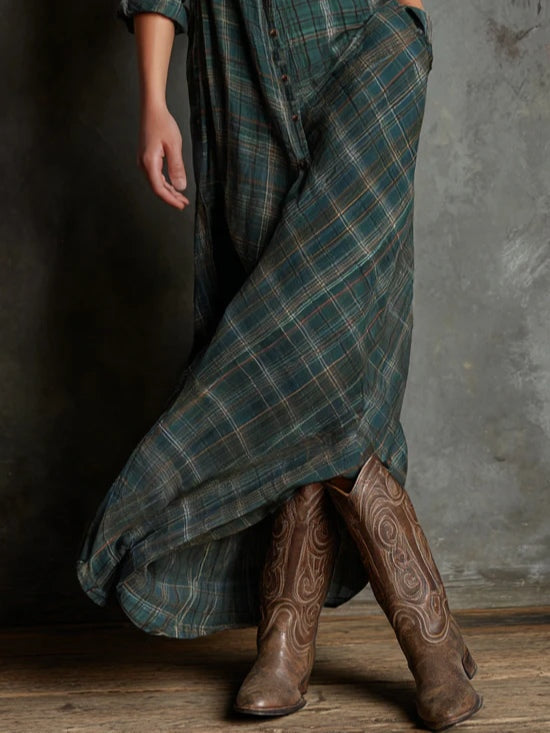 Rowena | Plaid Maxi Dress