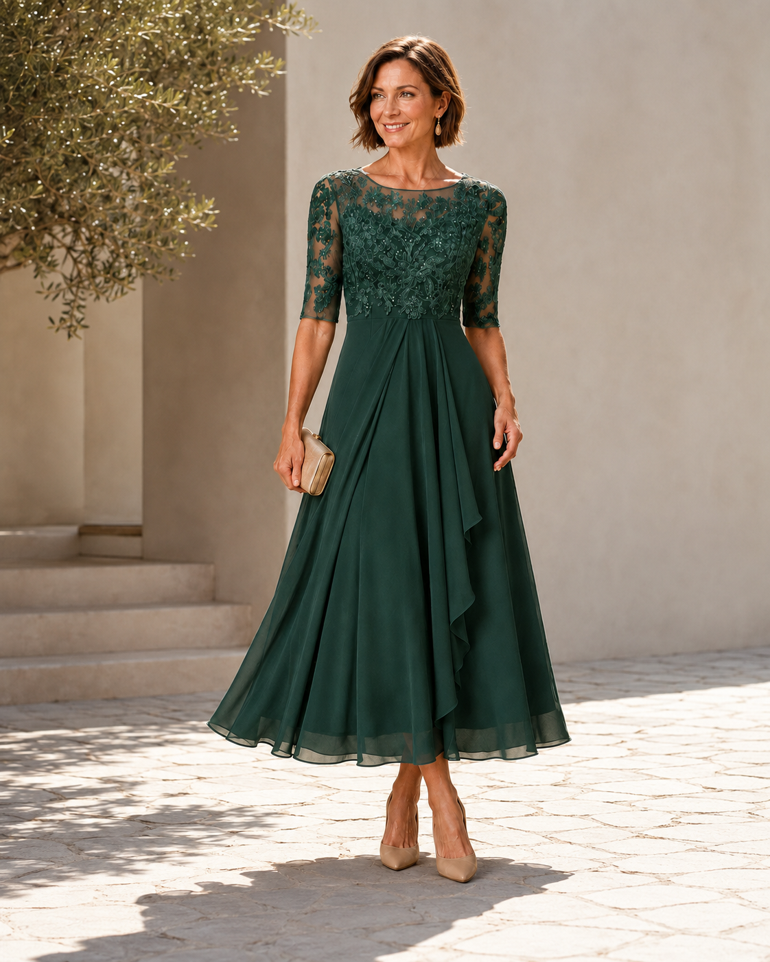 Rosalie – The Flattering Lace Midi Dress