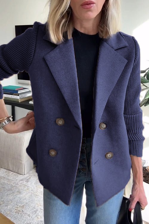 Selvyn™ | Elegant Knit-Sleeve Jacket
