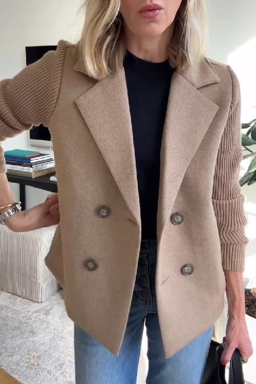 Selvyn™ | Elegant Knit-Sleeve Jacket
