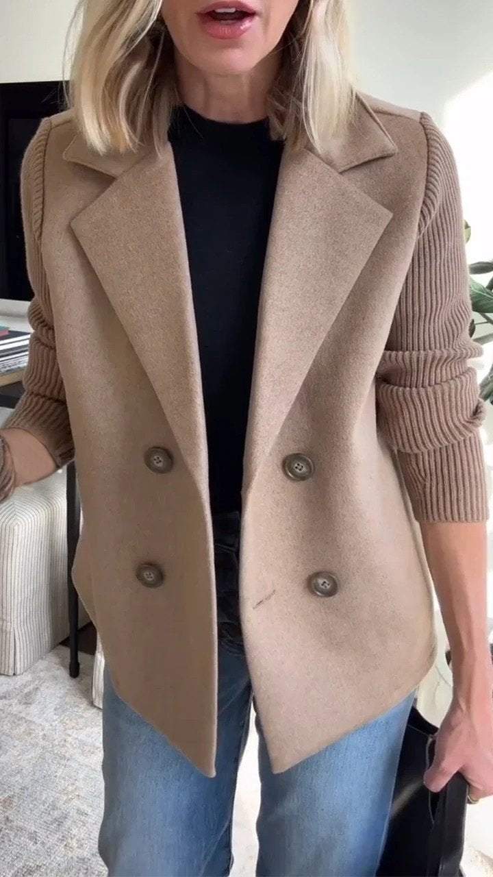 Selvyn™ | Elegant Knit-Sleeve Jacket
