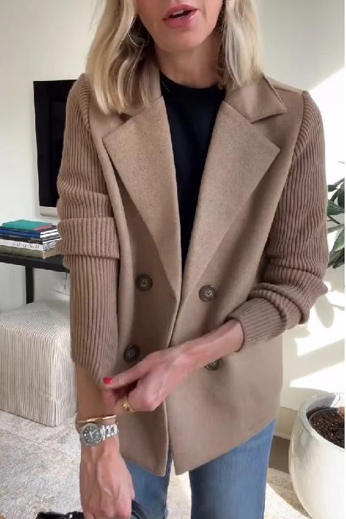 Selvyn™ | Elegant Knit-Sleeve Jacket